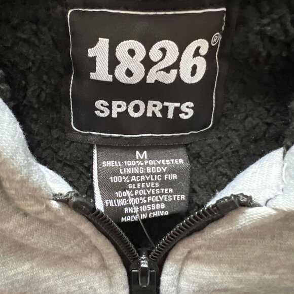 1826 Sports Light Gray Unisex Hooded Full Zip Fleece Sherpa Jacket, Size M - NWT - Picture 7 of 12